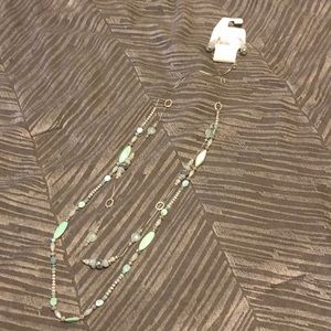 Long beaded necklace and earring set